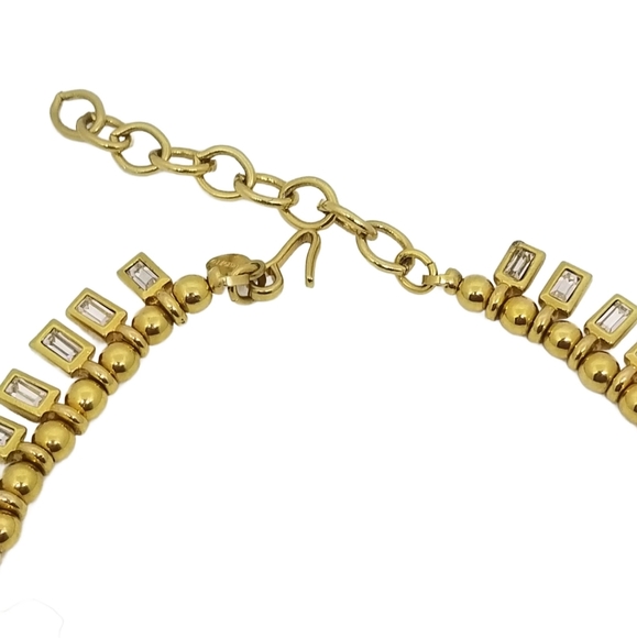 MONET VINTAGE 1960s GOLDTONE & CRYSTAL CLEOPATRA FRINGE COLLAR NECKLACE - Picture 6 of 8